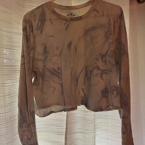 Blue and white tie dye top